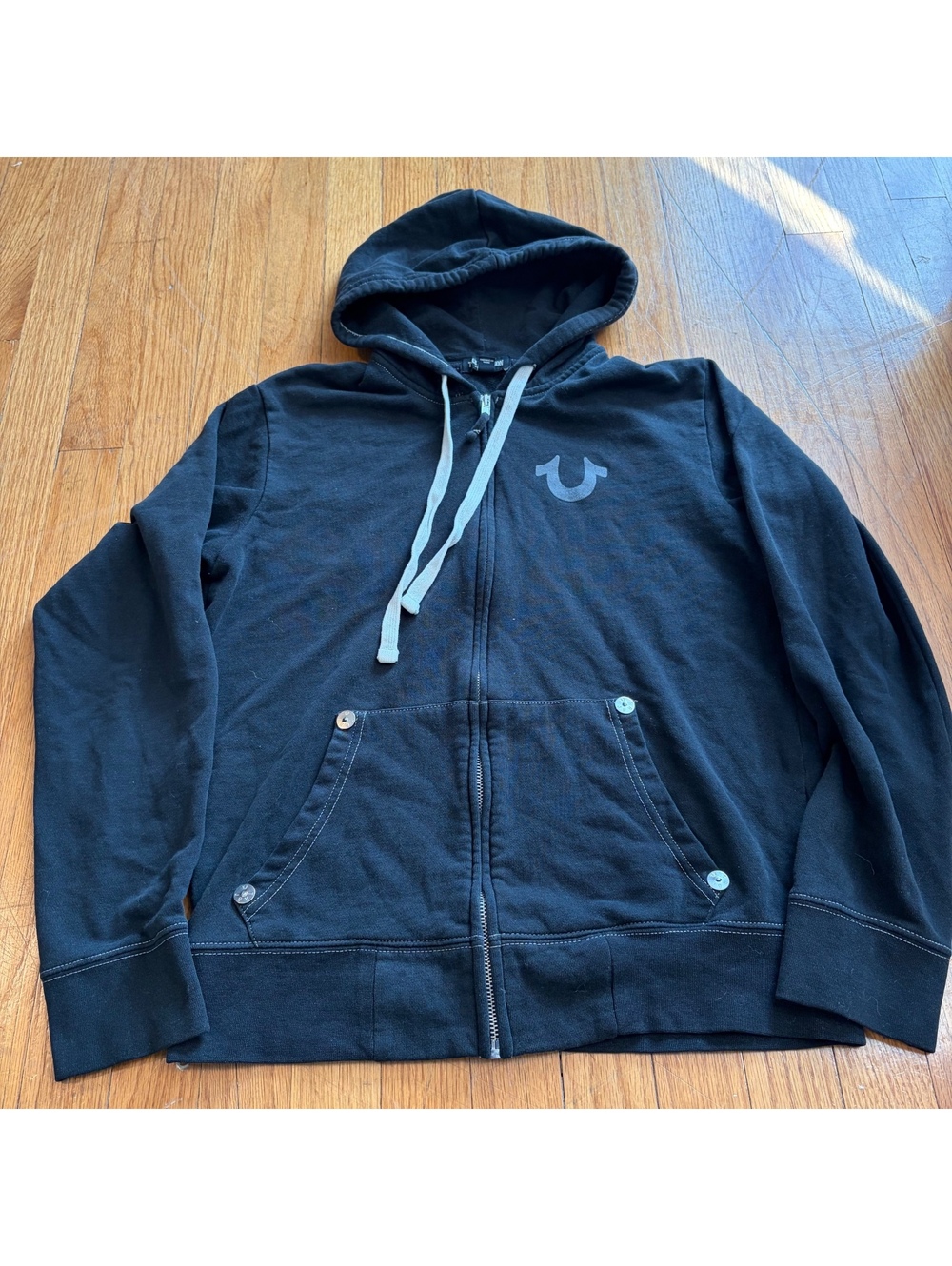 Y2K true religion zip up hoodie